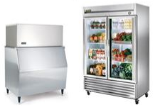 Beverage cooler and ice machine in restaurant